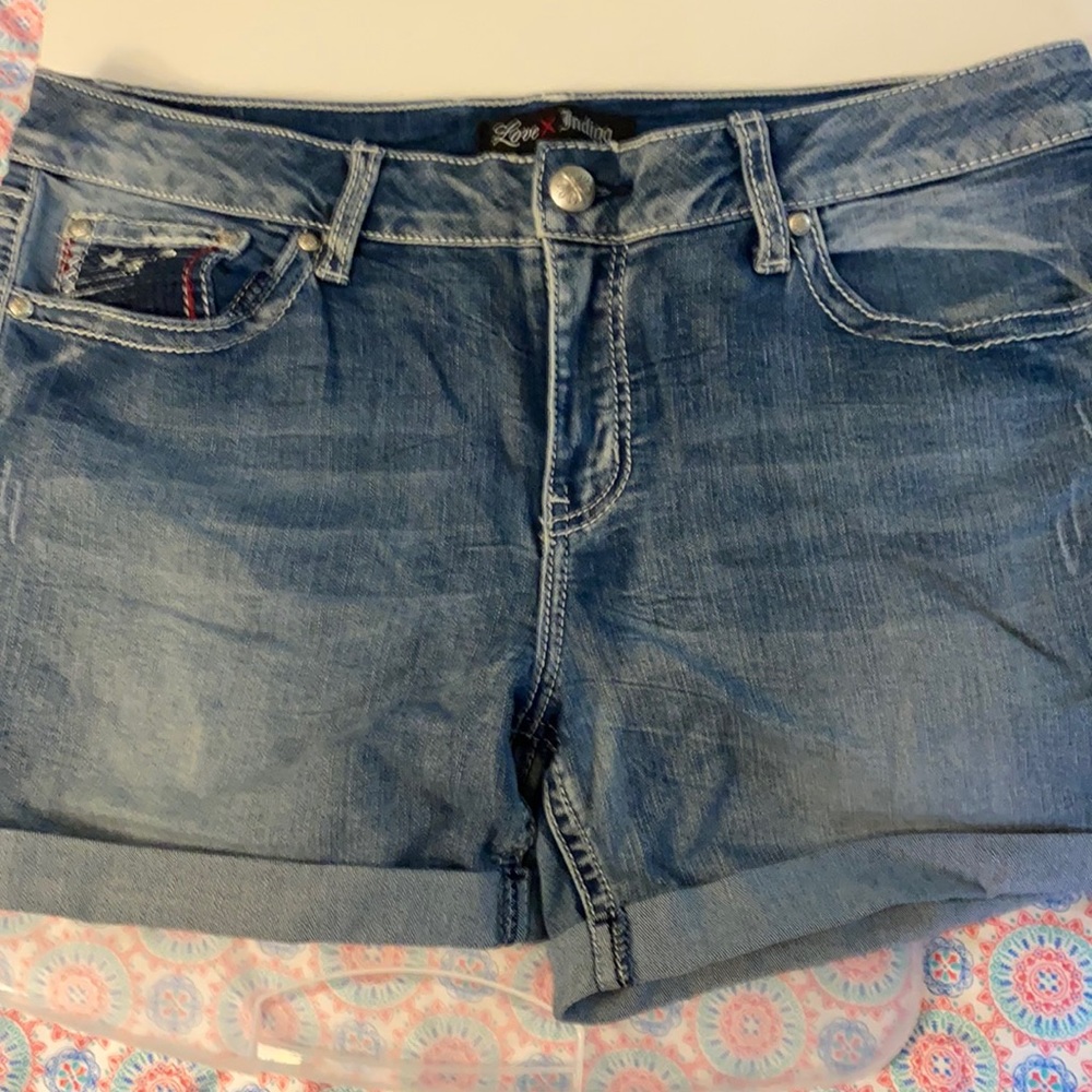 Love Indigo Jean shorts size 12 American flag